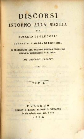 Discorsi intorno alla Sicilia, 1