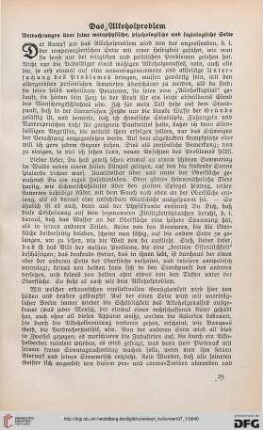 37: Das Alkoholproblem : Betrachtungen über seine metaphysische, psychologische und soziologische Seite