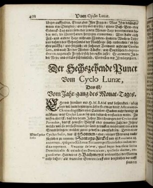 Der Sechszehende Punct Vom Cyclo Lunae, Das ist Vom Jahr-gang des Monat-Tages.