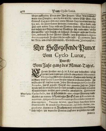 Der Sechszehende Punct Vom Cyclo Lunae, Das ist Vom Jahr-gang des Monat-Tages.