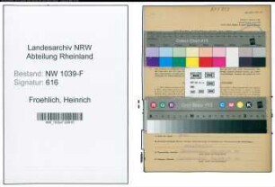 Entnazifizierung Heinrich Froehlich , geb. 12.03.1893 (Landwirt)