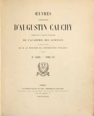 Oeuvres complètes d'Augustin Cauchy, 2,7. Exercices de mathématiques. 2. année