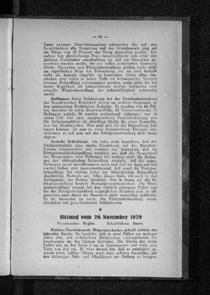 Sitzung am 26. November 1929