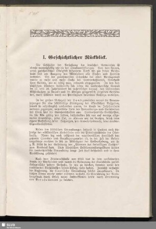 I. Geschichtlicher Rückblick