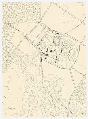Olympisches Sportfeld mit Stadion, Athen: Lageplan 1:10000, (Ausschnitt von Inv.nr. 39577)