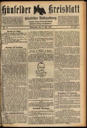 Ausgabe vom Donnerstag, den 15. Juli 1926.