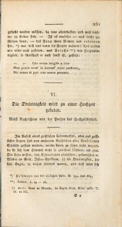 VI. Die Dreieinigkeit wird zu einer Hochzeit gebeten