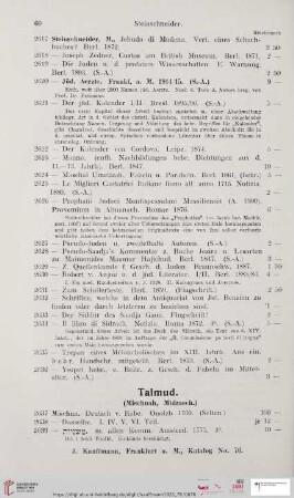 Talmud (Nr. 2637 - 2744)