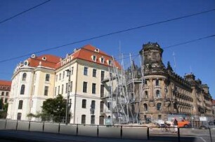Dresden-Altstadt, Wilsdruffer Straße. Blick zum Landhaus und zum Polizeipräsidium nach Nordwesten