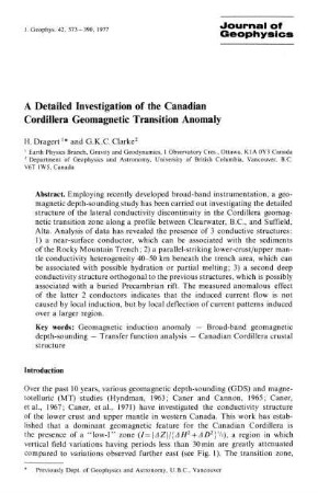 A detailed investigation of the Canadian cordillera geomagnetic transition anomaly