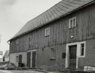 Neustadt-Krumhermsdorf in Sachsen, Wohnstallhaus : Neustadt-Krumhermsdorf in Sachsen. Wohnstallhaus (1. Hälfte 19. Jahrhundert), Neuhäuser 97. Stallteil, Hofansicht