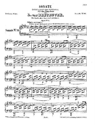 Beethoven's Werke. 137 = Serie 16: Sonaten für das Pianoforte, Zweiter Band, Sonate (quasi fantasia) : op. 27,2