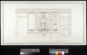 Aufriss der Wandgestaltung mit zwei Türen