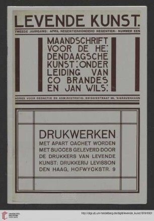 2: Levende kunst: maandelijksch plaatwerk voor hedendaagsche kunst