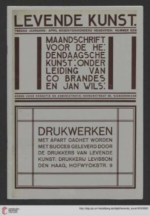 2: Levende kunst: maandelijksch plaatwerk voor hedendaagsche kunst