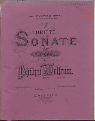 Dritte Sonate in F moll für Orgel : op. 14