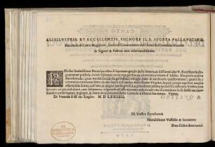 Dedikation an Sforza Pallavicino, Marchese des Corte Maggiore und General der Republik Venedig von Elisio Bonizzoni
