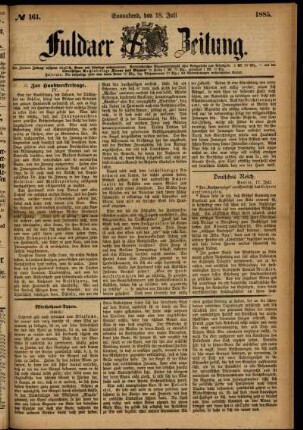Ausgabe vom Samstag, den 18. Juli 1885.