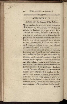 Chapitre IX. Bataille entre les Romains & les Sabins.