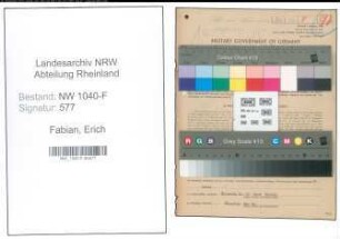 Entnazifizierung Erich Fabian , geb. 11.04.1903 (Zollbeamter)