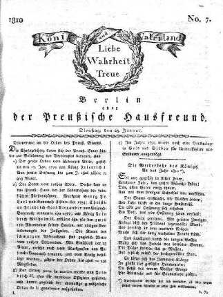 Nr. 7., 23. Januar 1810