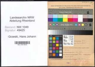 Entnazifizierung Hans Johann Grzeski , geb. 20.02.1898 (Kaufmann)
