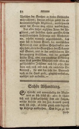 Sechste Abhandlung.