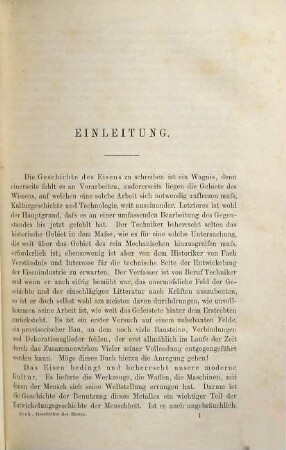 Die Geschichte des Eisens in technischer und kulturgeschichtlicher Beziehung, 1. Von der ältesten Zeit bis um das Jahr 1500 n. Chr.