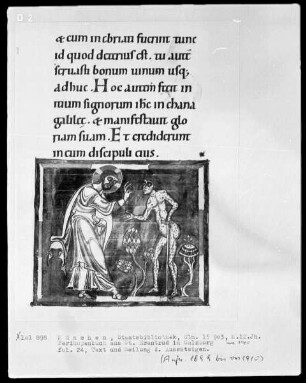 Perikopenbuch aus dem Benediktinerinnenkloster Sankt Erentrud auf dem Nonnberg — Heilung des Aussätzigen, Folio 24recto