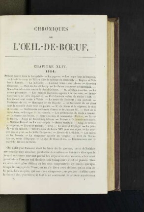 Chroniques de L'Oeil-de-Boeuf.
