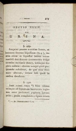 Sectio XXXIV. De Urina