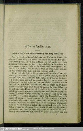 Säfte, Saftgelée, Mus