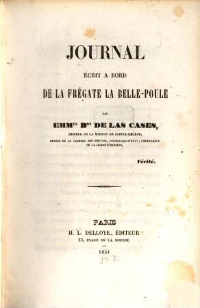 Journal écrit à bord de la frégate La Belle-Poule