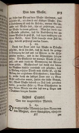 Achtes Capitel. Von der magnetischen Materie.