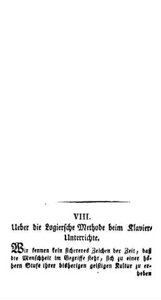 Ueber die Logiersche Methode beim Klavier-Unterrichte