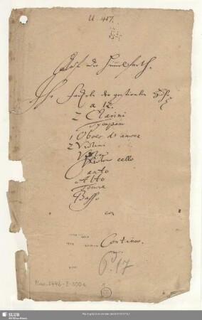 Ihr Fackeln der gestirnten Höhe - Mus.2446-E-500 - Mus.2446-E-500a : V (2), Coro, orch