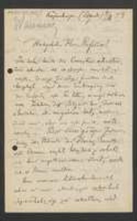 Brief von Eugenius Warming an Unbekannt