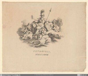 [Allegorie: Athene (Minerva) in den Wolken mit Putten]