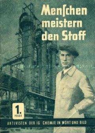 Broschüre mit Porträts verdienstvoller Arbeiter aus dem Bereich der chemischen Industrie