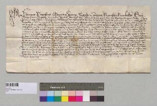 Fraternitätsbrief des Propstes Heinrich, Dekan Chunrad und des Konvents des Augustinerstiftes Neunkirchen für das Kloster Oberaltaich.; S: A