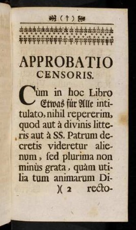 Approbatio Censoris.