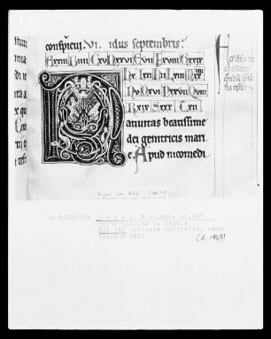 Martyrologium und Regula S. Benedicti: Initiale N