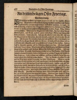 466-481, Am dritten heiligen Oster-Feyertage