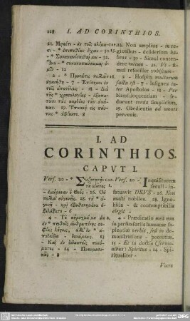 I. Ad Corinthios