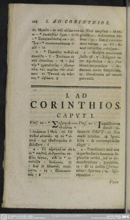 I. Ad Corinthios