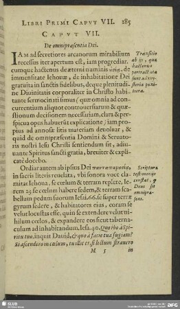 Caput VII. De omnipraesentia Dei