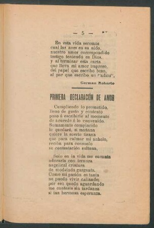 Primera declaración de amor