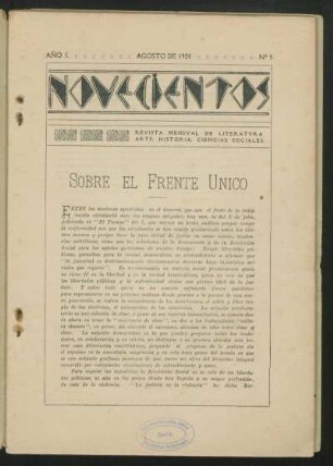 Sobre el frente único