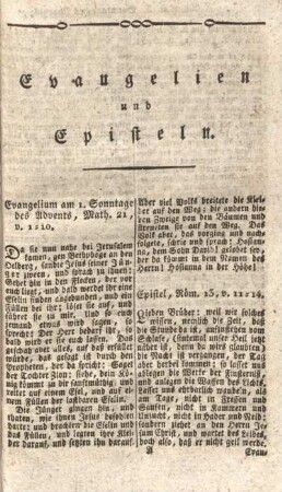 Evangelien und Episteln.