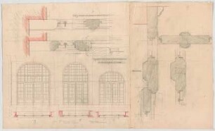 Thiersch, Friedrich von; München; Münchner - Kindl - Keller, Erweiterungsbau - Türen der Gartenhalle im EG (Grundrisse, Ansichten, Schnitte)